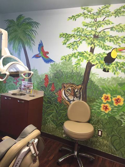 Patient check-up for pediatric dentist Dr. Salwa Atwan